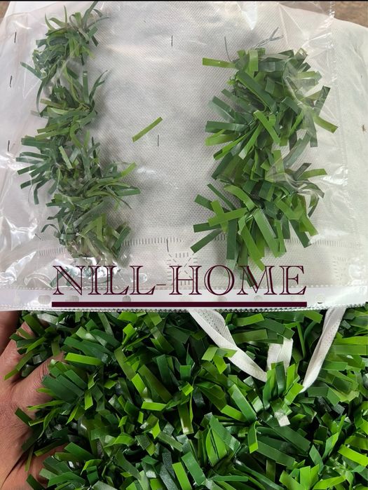 Поцинкована мрежа с декорация(изкуствена трева) 4мм-тел/ 40мм -Око