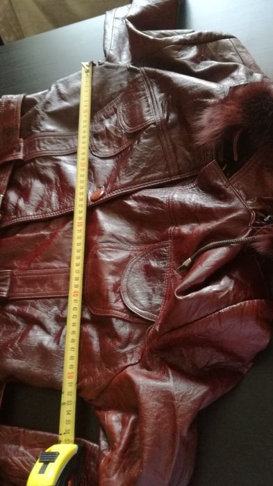 Jacheta din piele bordo