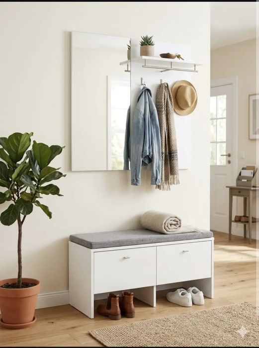 Set Mobilier Hol / Cuier + Pantofar „Garderobe Anea” – NOU