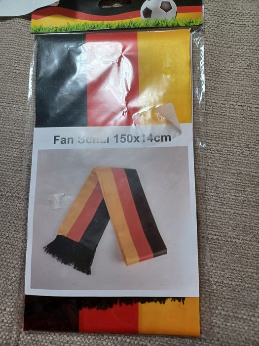Eșarfă shal sal fotbal Germania 150 x 14 cm Euro fan suporter