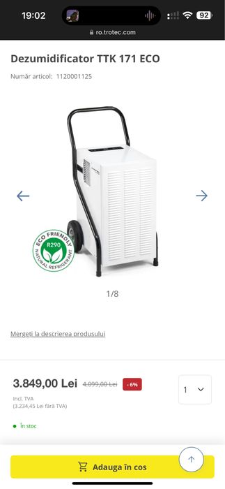 Dezumidificator profesional Trotec TTK171 eco Vanzare sau Inchiriere