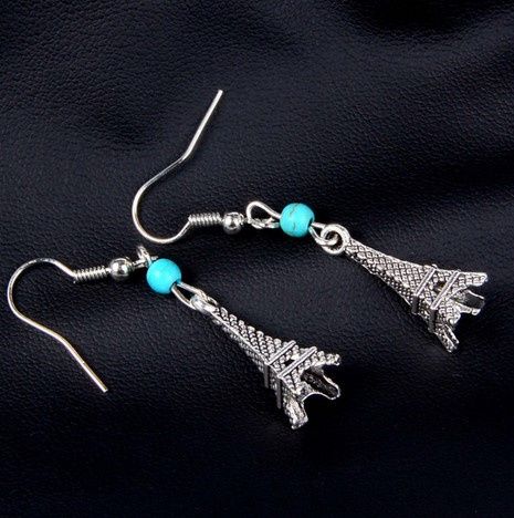 Cercei Bohemia argintii - calut de mare, bufnita, turn Eiffel