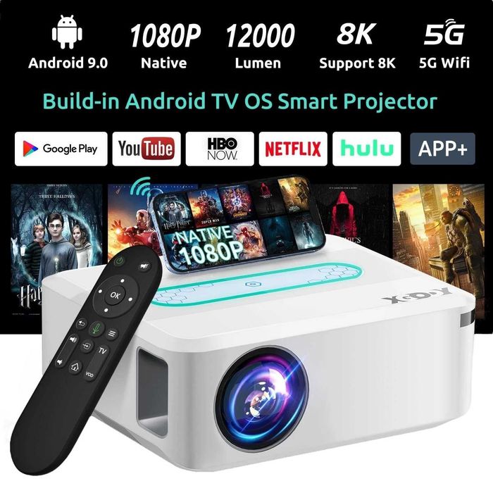 Videoproiector XGODY X1 |12000 lumeni/8K UHD/Android 9.0 TV & Dolby