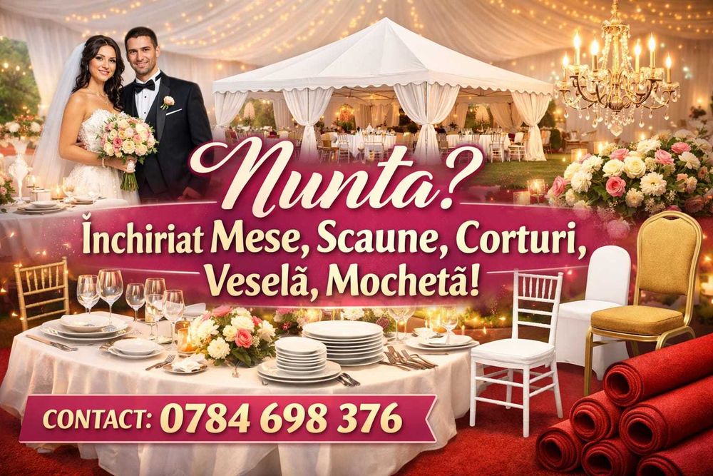 Tot pentru evenimentul tău | Corturi, mese, scaune, veselă –Închiriere