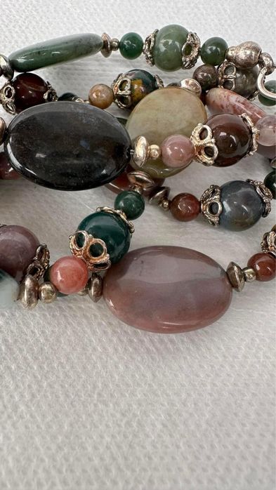 Colier argint agate