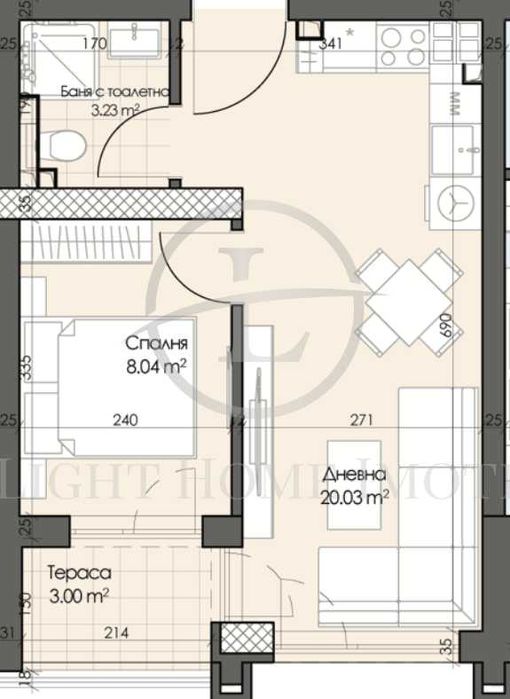 Продава се Двустаен апартамент в Пловдив, Гагарин - 51 кв.м за 1187 €/кв.м - Снимка #3