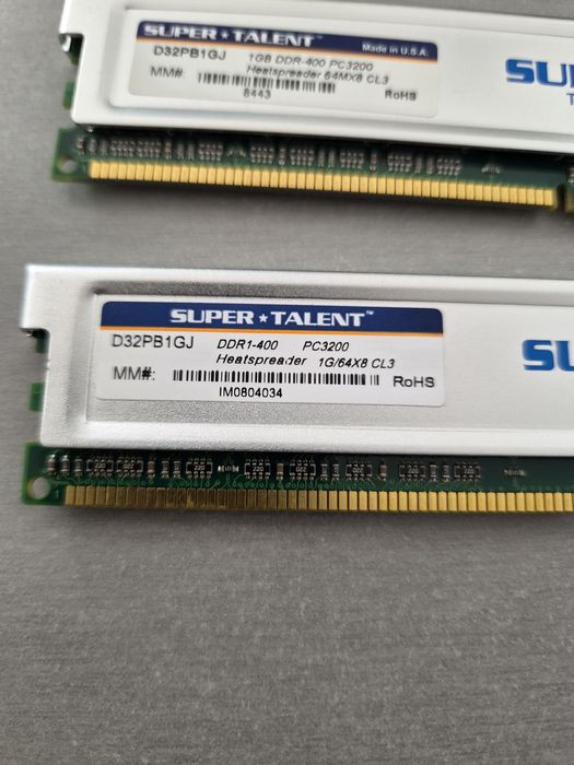 РАМ памет 2x1GB DDR400 RAM Super Talent