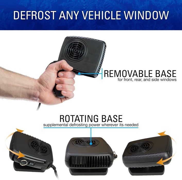 SubZero 12650 12V преносим размразител за прозорци за кола, камион, SUV, джип, 2 в 1 бърз нагревател