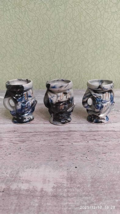 Кувшин керамический "парусник" с рюмками