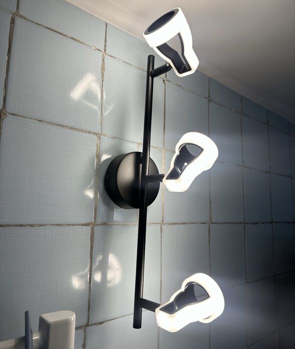 Plafoniera UNIXx3 spoturi reglabile 15W LED, negru/alb