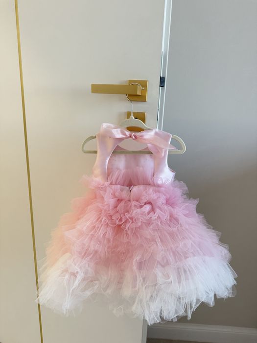 Рокля Petite Fleur Swarovski 12m + подарък жилетка розов