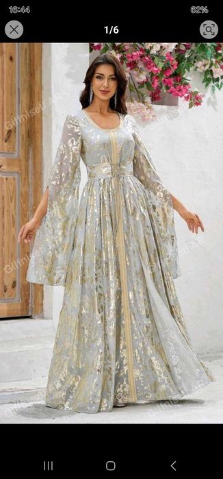 Rochie de seara alb aurie