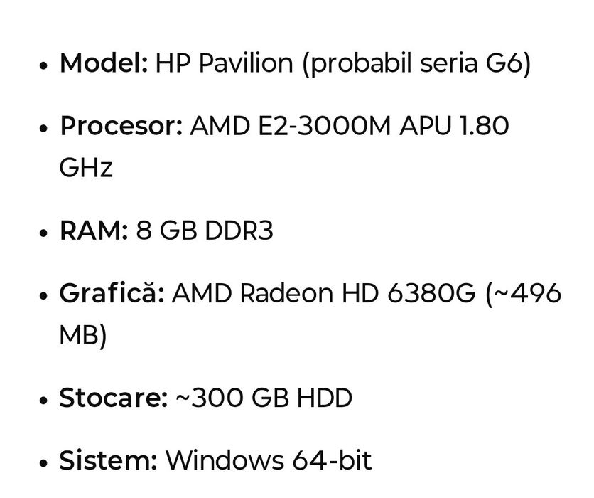 Disponibil Leptop HP