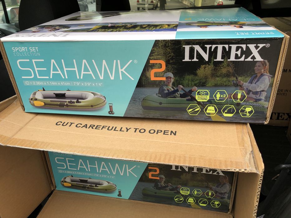 Надуваема лодка Seahawk 2 Intex, за 2 лица, размер 236×114 см, PVC