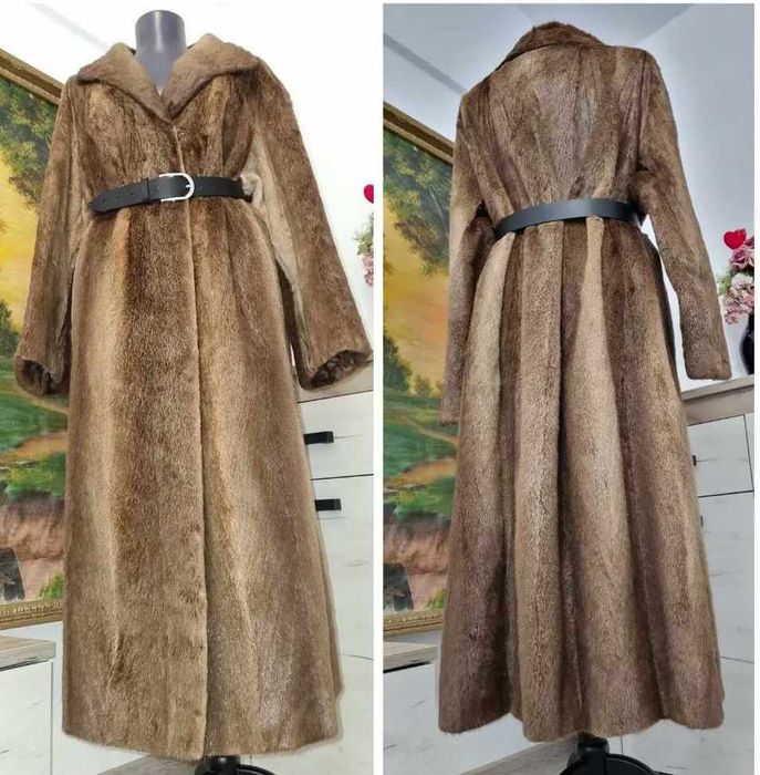 Haina din blana naturala de castor S/M/L/oversize (nu vizon)