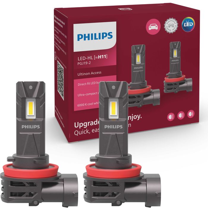 LED крушки PHILIPS Ultinon Access H1/H3/H4/H7/H8/H11...12V-6000K-к-т