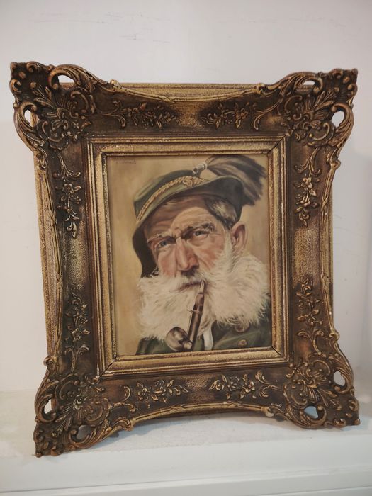 Ulei pe pânză o lucrare foarte veche și de o bună calitate încadrata I