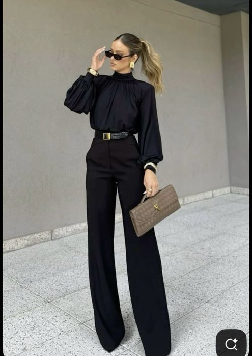 Брюки черные, кюлоты