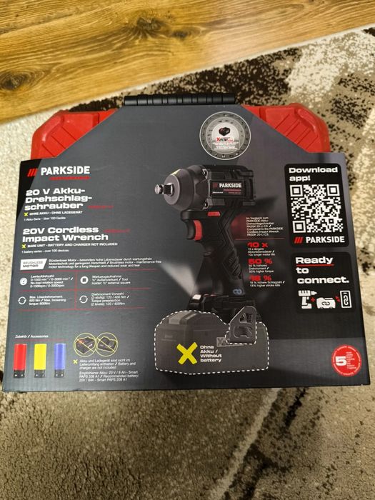 Акумулатен ударен гайковерт Parkside Performance 20V