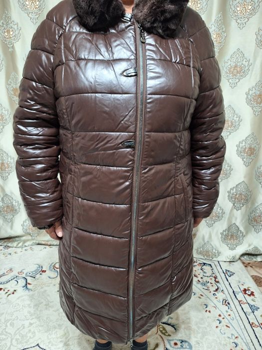 Продам пуховик эко кожа