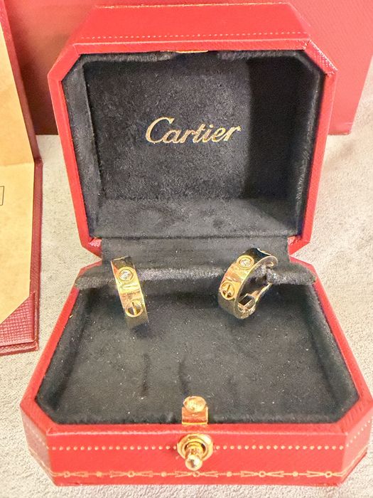 Cartier гривна и обеци Love с диаманти 18к.злато