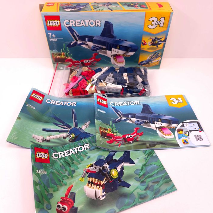 Vând LEGO Creator 3in1 Deep Sea Creatures (31088)[230 Piese] Set Complet, Cutie + Instrucțiuni