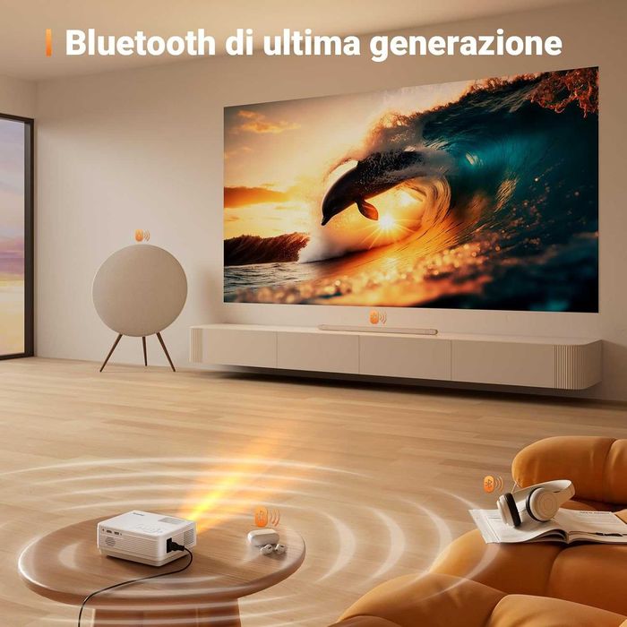 проектор Konsoefuly 200 инча, full hd 1080P, 15000 Lux, ±30° Keystone