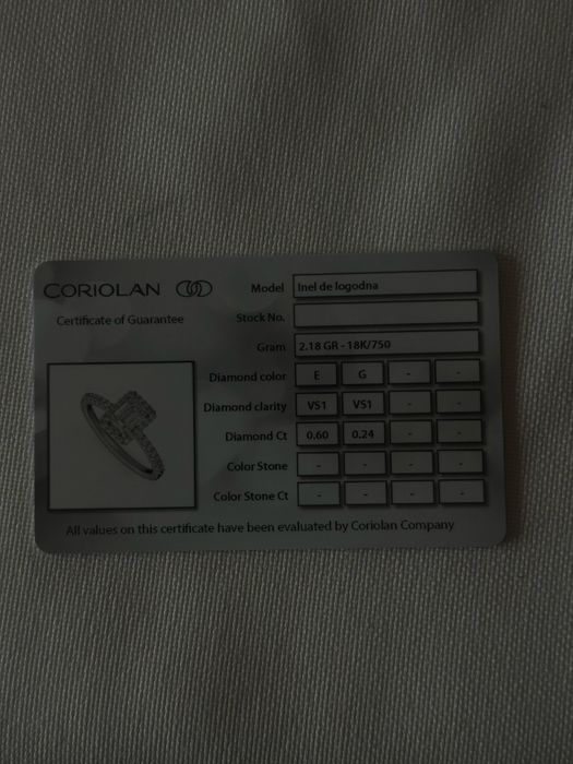 Inel de Logodna Emerald Cut Diamante Naturale Claritate VS1