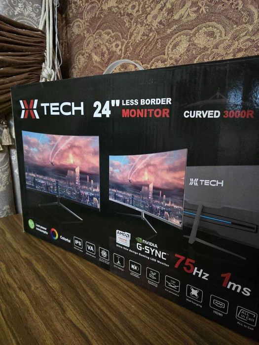 10ta Monitor XTECH Curved 24/ips/75Hz