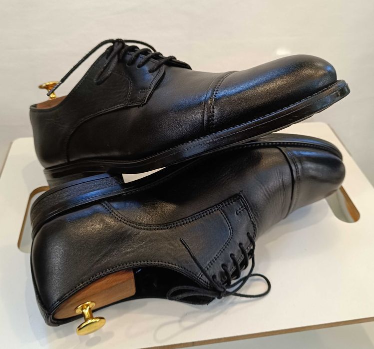 Pantofi derby 44 44.5 cap toe premium Mantinique piele naturala moale