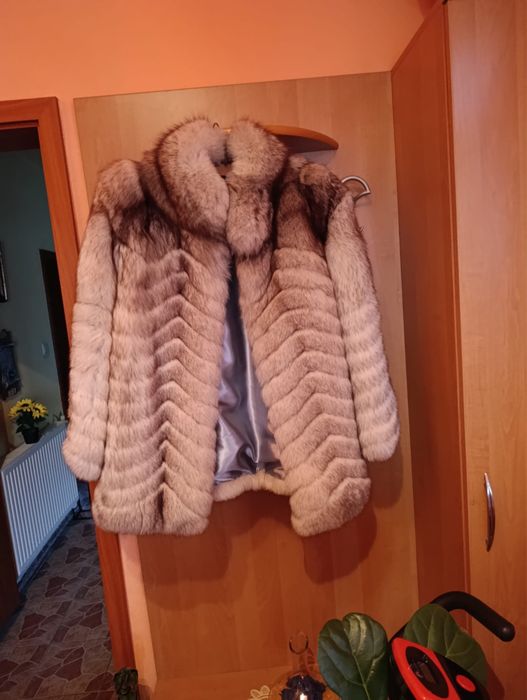 Blana naturala de vulpe argintie - NEPURTATA - 44-46 MARIMEA - NEGOCIABIL