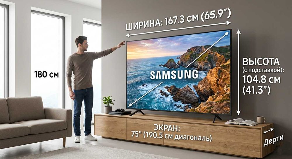Смарт ТВ Самсунг 75 дюймов