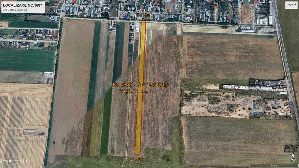 Teren intravilan în Cazasu, județul Brăila