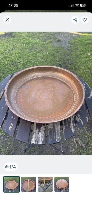 Ceaun  si tavă din cupru 5 litri