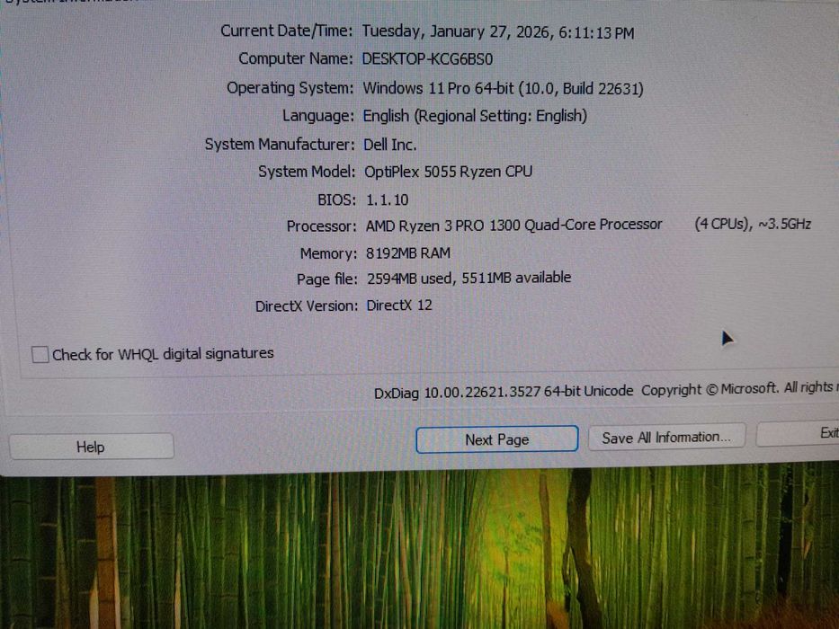 Pc Dell Optiplex 5055 Sff , Ryzen 3 Pro , 8 gb Ddr 4 , 256 gb Ssd M2