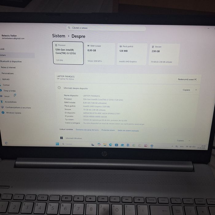 Laptop 15' HP i3 generatia 12  nou