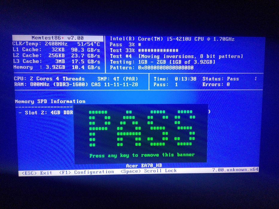Modul RAM Kingston DDR3 4gb ECC