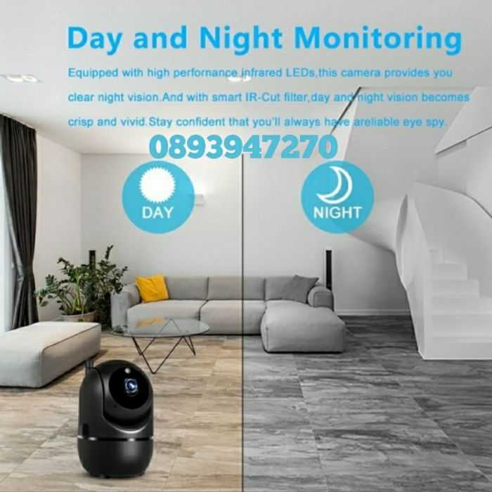 ПРОМО! Вътрешна  Камера за Видеонаблюдение на жилище, WI-FI