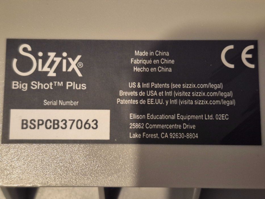 Sizzix Big shot plus