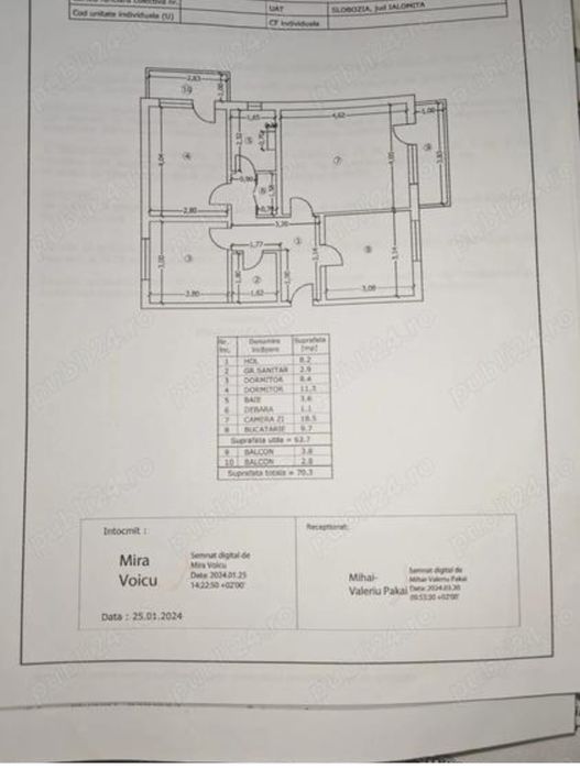 Apartament 3 camere Piață