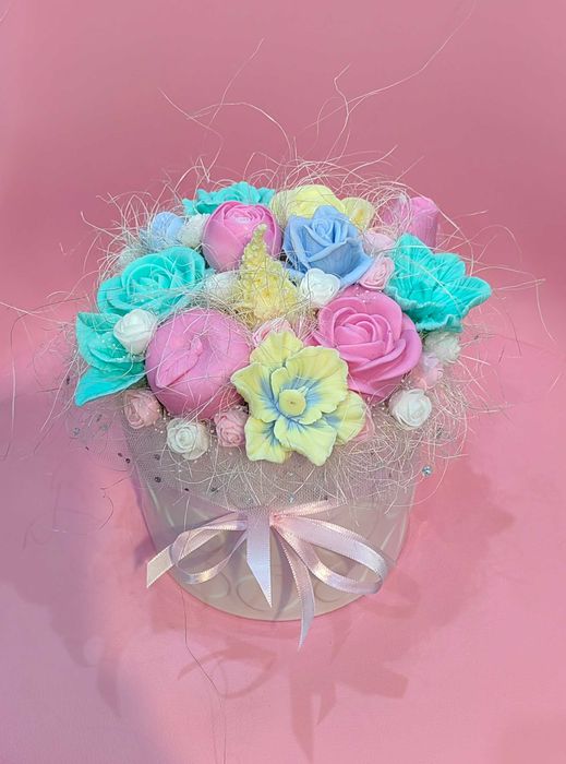 Цветя от глицеринов сапун и картички