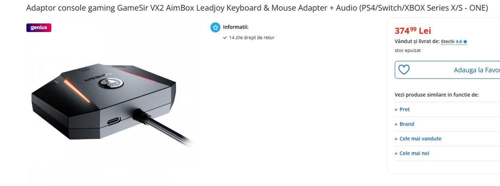 Adaptor Leadjoy VX2 consola PS Xbox Playstation VX2 AimBox