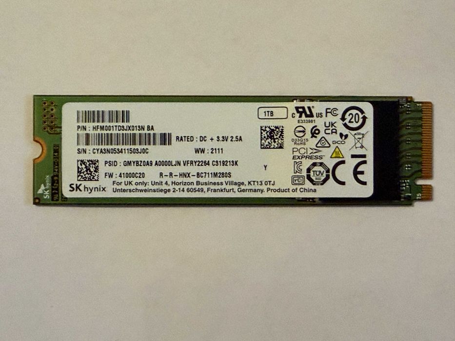 1TB 1000GB SSD NVMe Gen 3x4/99% Здраве/Hynix BC711 Bulk/HFM001TD3JX013N
