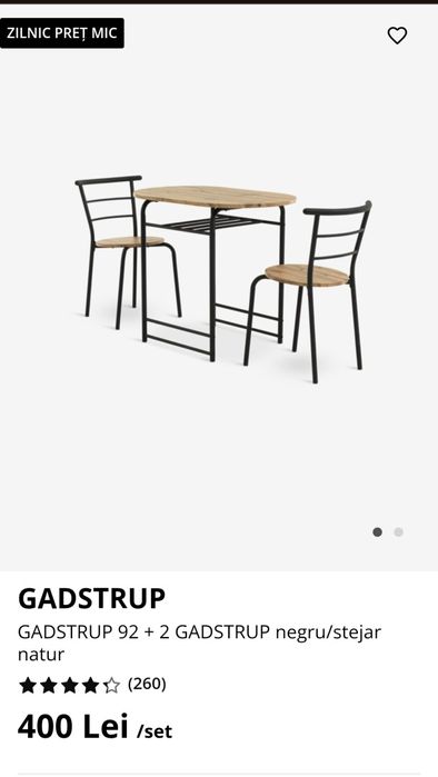 vand set masa + scaune jysk