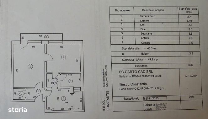 Apartament 2 camere, 46.30, zona Centrala