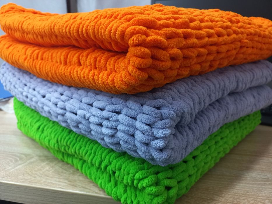 Пледики из гипоалергенной плюшевой пряжи