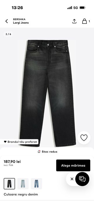 Blugi Straight Bershka Marime 46