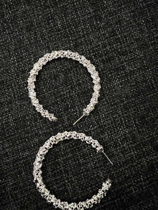 Модерни обеци с кристали, големи кръгли обеци, семпли обеци