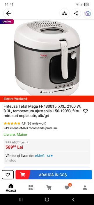 Friteuza tefal 3,3 litri