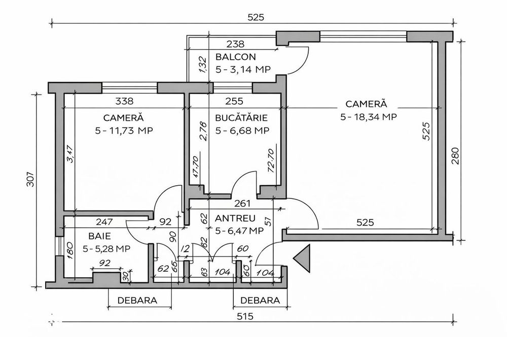 PB cu 2 camere - Nufarul - Etaj 4 - IMOBIHOR - 76 900 €